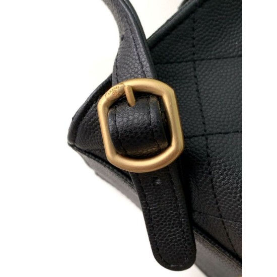Replica Chanel 25B Medium Backpack Grained Calfskin Black AS5600