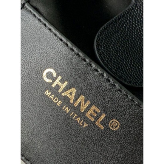 Replica Chanel 25B Medium Backpack Grained Calfskin Black AS5600