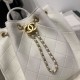 Replica Chanel 25B Medium Backpack Grained Calfskin White AS5600