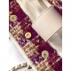 Replica Chanel 25N AS5689 Tweed Shopping Bag Lambskin Coco Neige Purple