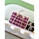 Replica Chanel 25N AS5689 Tweed Shopping Bag Lambskin Coco Neige Purple