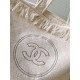 Replica Chanel Coco Beach Tote Bag with Small Bag Lambskin White