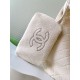 Replica Chanel Coco Beach Tote Bag with Small Bag Lambskin White