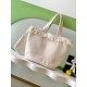 Replica Chanel Coco Beach Tote Bag with Small Bag Lambskin White