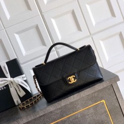 Replica Chanel 25k Classic flap Tote bag caviar Black Calfskin Glod Hardware