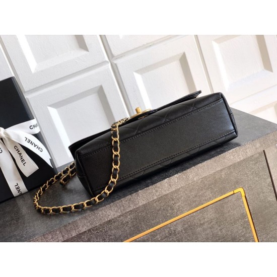 Replica Chanel 25k Classic flap Tote bag caviar Black Calfskin Glod Hardware