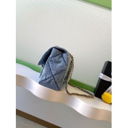 Replica Chanel Maxi Flap Bag Washed denim AS5734 Blue