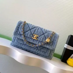 Replica Chanel Maxi Flap Bag Washed denim AS5734 Blue