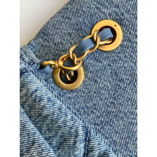 Replica Chanel Maxi Flap Bag Washed denim AS5734 Blue