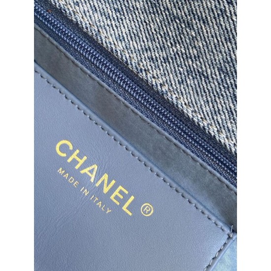 Replica Chanel Maxi Flap Bag Washed denim AS5734 Blue