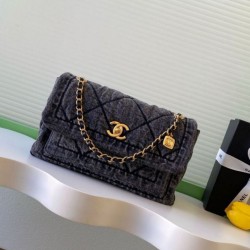 Replica Chanel Maxi Flap Bag Washed denim AS5734 Blue