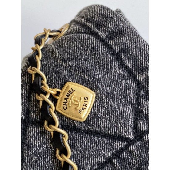 Replica Chanel Maxi Flap Bag Washed denim AS5734 Blue
