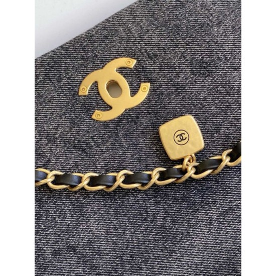 Replica Chanel Maxi Flap Bag Washed denim AS5734 Blue
