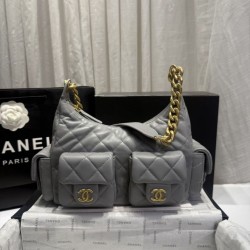 Replica Chanel 25C Matelasse Hobo Shoulder Bag AS5339 AS5302 Gray