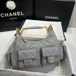 Replica Chanel 25C Matelasse Hobo Shoulder Bag AS5339 AS5302 Gray