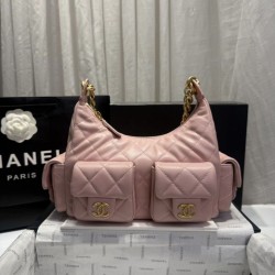 Replica Chanel 25C Matelasse Hobo Shoulder Bag AS5339 AS5302 Pink
