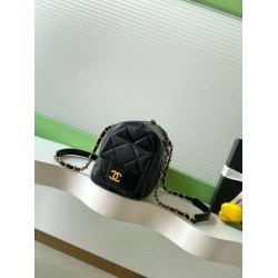 Replica Chanel Small Bowling Bag AS5792 Lambskin Black