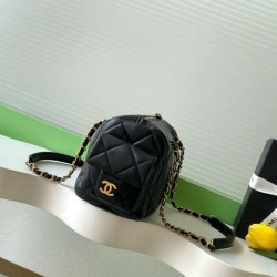 Replica Chanel Small Bowling Bag AS5792 Lambskin Black