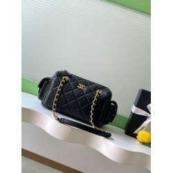 Replica Chanel Small Bowling Bag AS5792 Lambskin Black