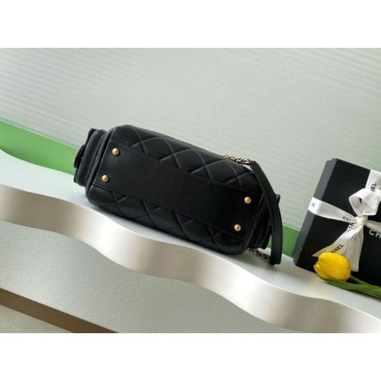 Replica Chanel Small Bowling Bag AS5792 Lambskin Black