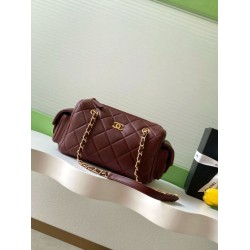 Replica Chanel Small Bowling Bag AS5792 Lambskin Burgundy