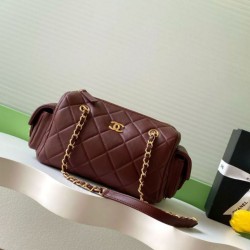 Replica Chanel Small Bowling Bag AS5792 Lambskin Burgundy