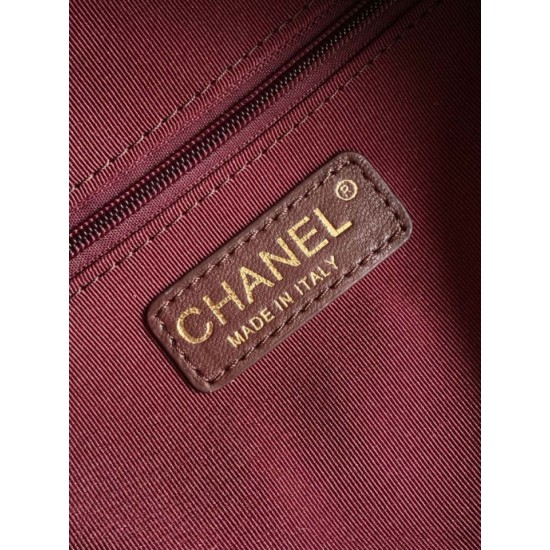 Replica Chanel Small Bowling Bag AS5792 Lambskin Burgundy