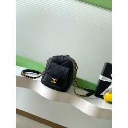 Replica Chanel Small Bowling Bag AS5792 Grained Calfskin Black