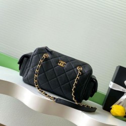 Replica Chanel Small Bowling Bag AS5792 Grained Calfskin Black
