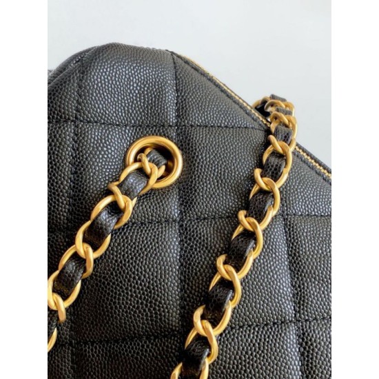 Replica Chanel Small Bowling Bag AS5792 Grained Calfskin Black