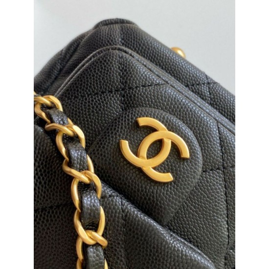 Replica Chanel Small Bowling Bag AS5792 Grained Calfskin Black