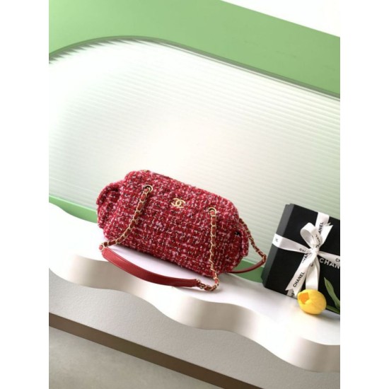 Replica Chanel Small Bowling Tweed Bag AS5792 Calfskin Black