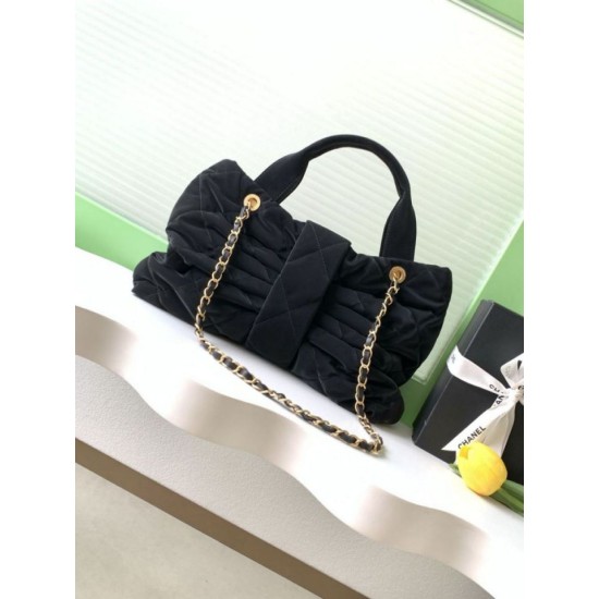 Replica Chanel 25K Bow Bag Calfskin AS5851 Black