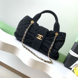 Replica Chanel 25K Bow Bag Calfskin AS5851 Black