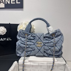 Replica Chanel 25K Bow Bag Washed denim AS5851 Black