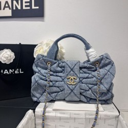 Replica Chanel 25K Bow Bag Washed denim AS5851 Black