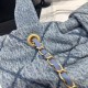 Replica Chanel 25K Bow Bag Washed denim AS5851 Black