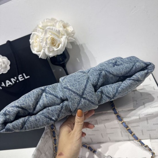 Replica Chanel 25K Bow Bag Washed denim AS5851 Black