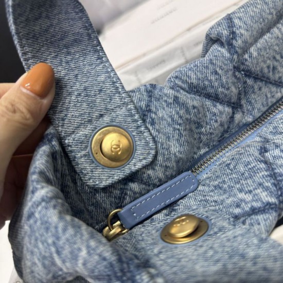 Replica Chanel 25K Bow Bag Washed denim AS5851 Black