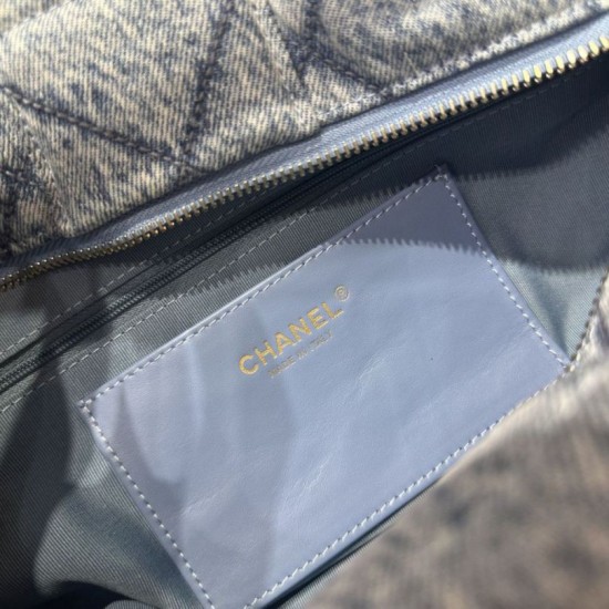 Replica Chanel 25K Bow Bag Washed denim AS5851 Black