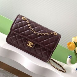 Replica Chanel 24K Sweet Flap bag Oil-waxed cowhide AS5145 Burgundy