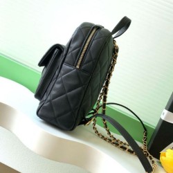 Replica Chanel 25k Chanel Backpack Grained Calfskin AS5793 Black