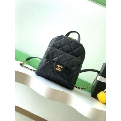 Replica Chanel 25k Chanel Backpack Grained Calfskin AS5793 Black