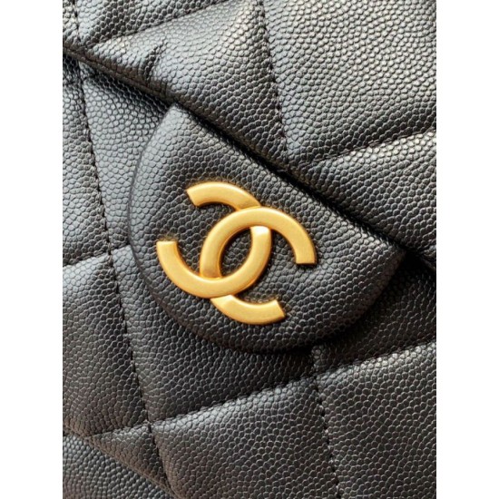 Replica Chanel 25k Chanel Backpack Grained Calfskin AS5793 Black