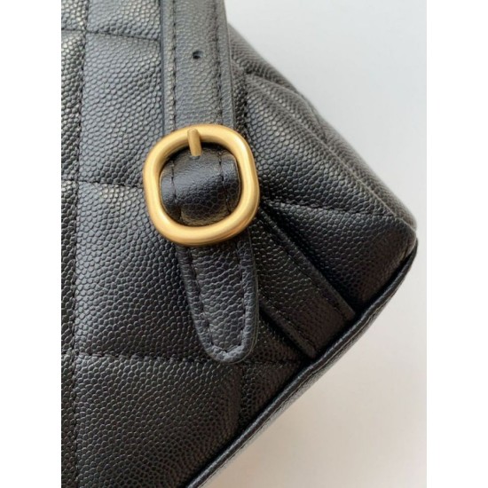 Replica Chanel 25k Chanel Backpack Grained Calfskin AS5793 Black