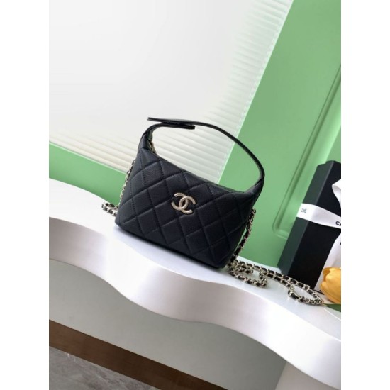 Replica Chanel 25S Clutch with Chain Grained Calfskin AP4747 Black