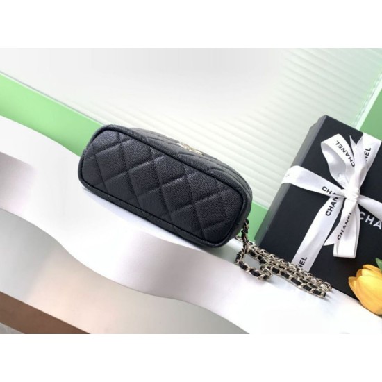 Replica Chanel 25S Clutch with Chain Grained Calfskin AP4747 Black