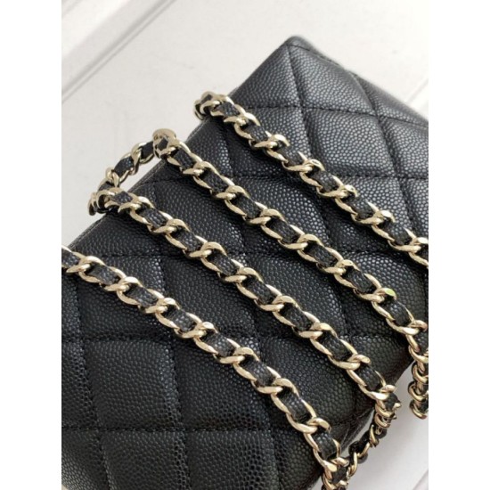 Replica Chanel 25S Clutch with Chain Grained Calfskin AP4747 Black