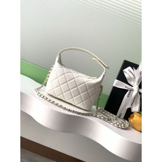 Replica Chanel 25S Clutch with Chain Grained Calfskin AP4747 White