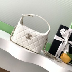 Replica Chanel 25S Clutch with Chain Grained Calfskin AP4747 White
